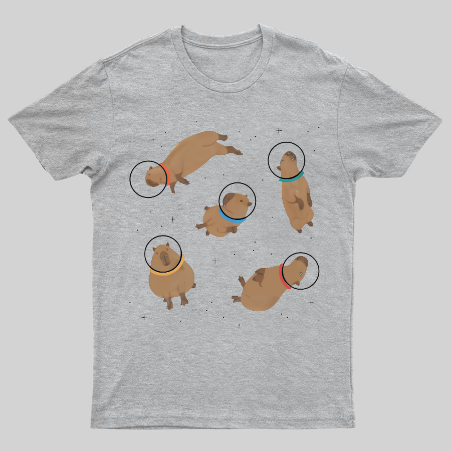 Capybara in Space Funny Geeky T-Shirt