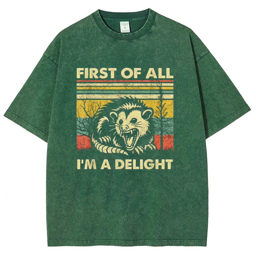 First Of All I'm A Delight Sarcastic Vintage Distressed T-shirt