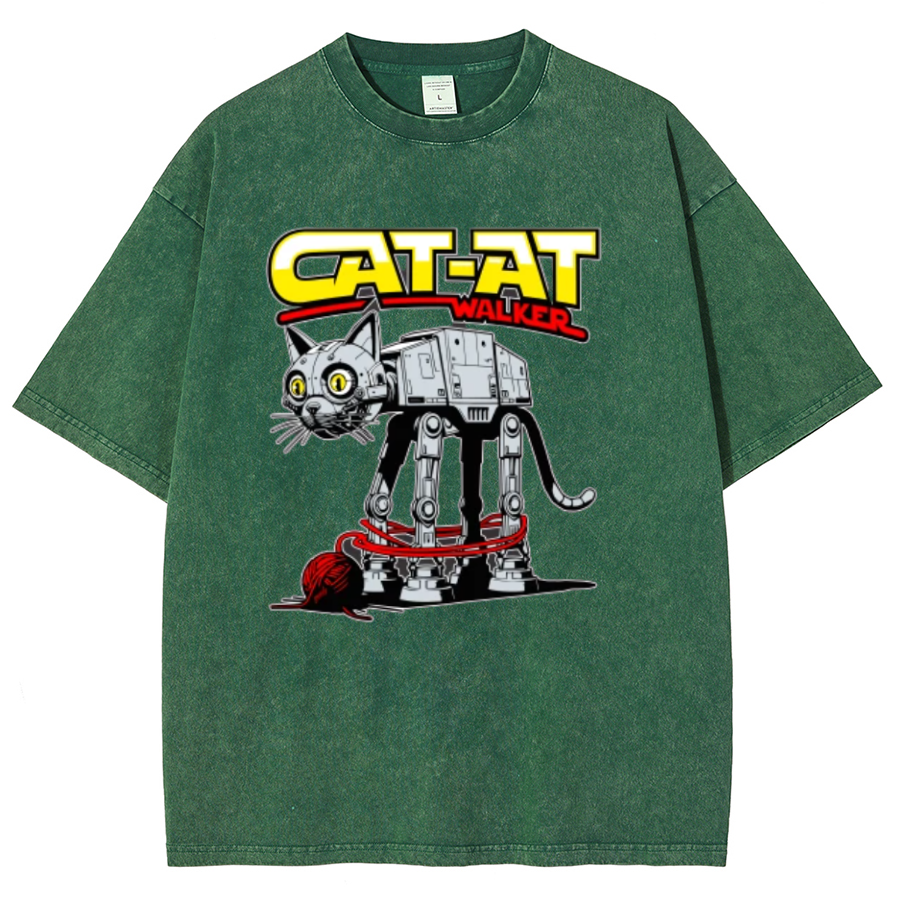 Funny Cat-at Walker,Cat Geeky Vintage Distressed T-shirt