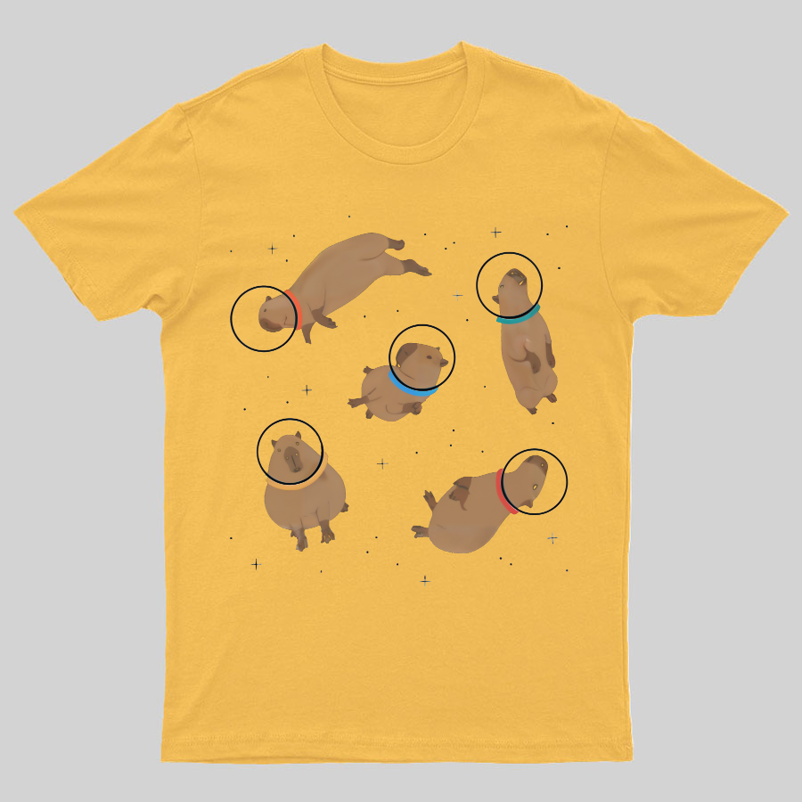 Capybara in Space Funny Geeky T-Shirt