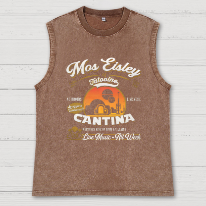 Mos Eisley Cantina Tatooine Graphic Wars Print Vintage Distressed Washed Tank