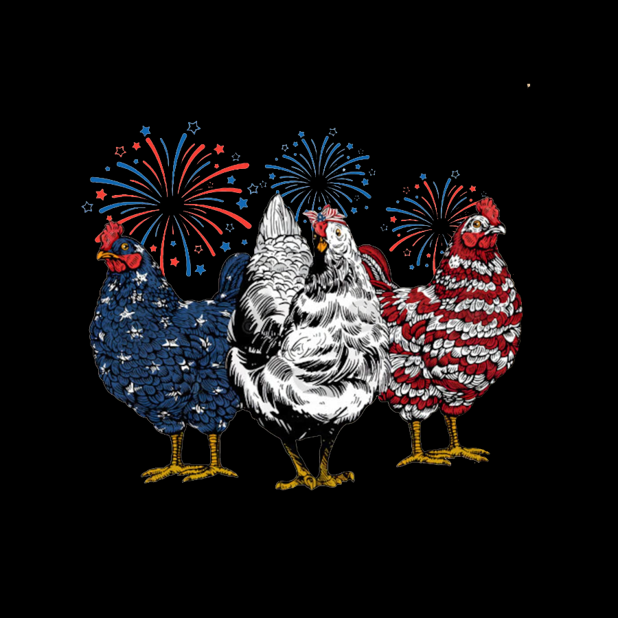 Patriotic USA Chicken Retro American 4th Of July Nerdy T-Shirt