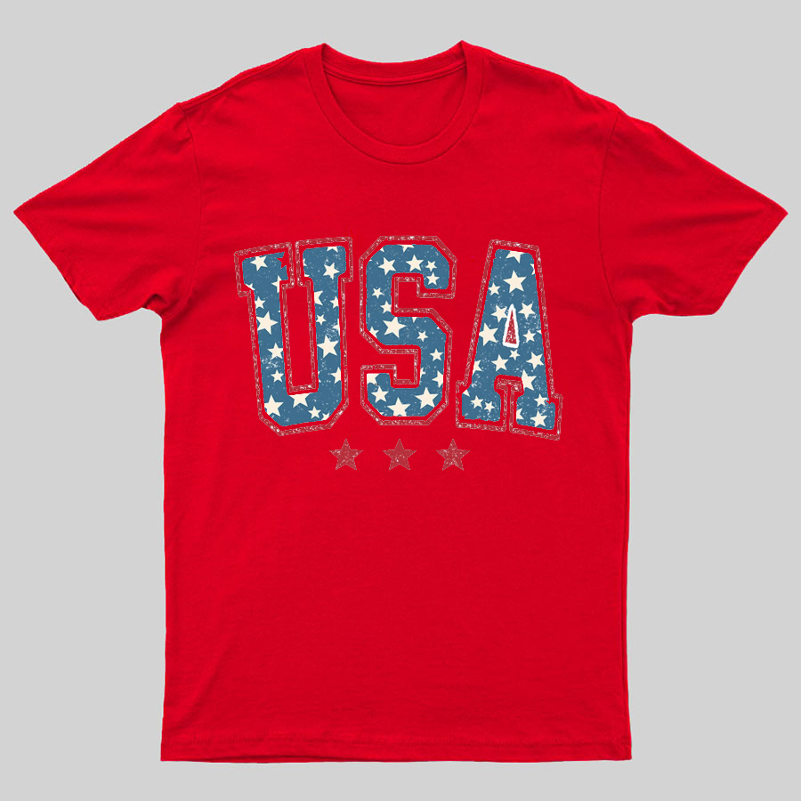 USA Stars and Stripes Geeky T-Shirt