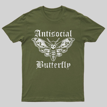 Funny Antisocial Butterfly Geeky T-Shirt