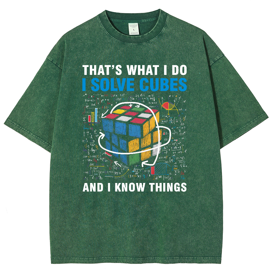 Competitive Puzzle I Solve Cubes And I Know Thing Cubing Vintage Distressed T-shirt