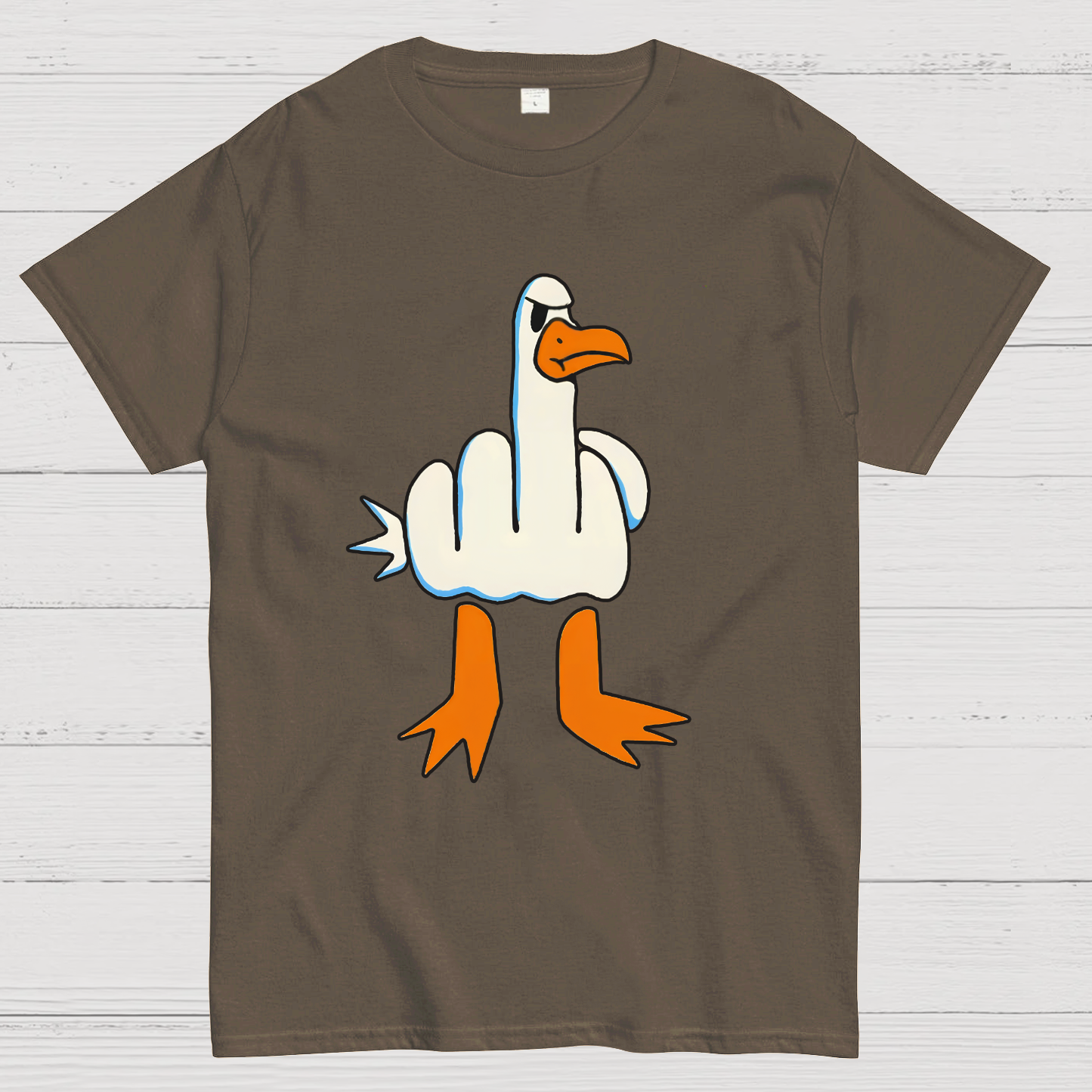 Rude Seagull Design Funny Geeky T-Shirt