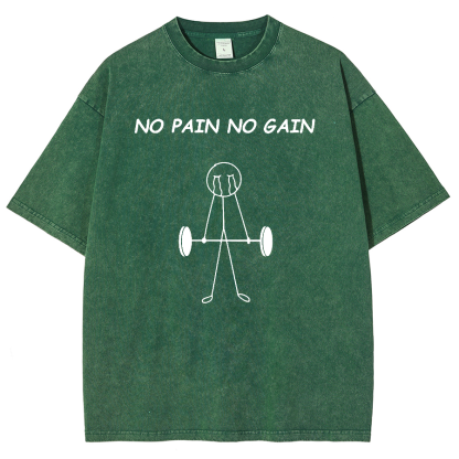 No Pain No Gain Vintage Distressed T-shirt