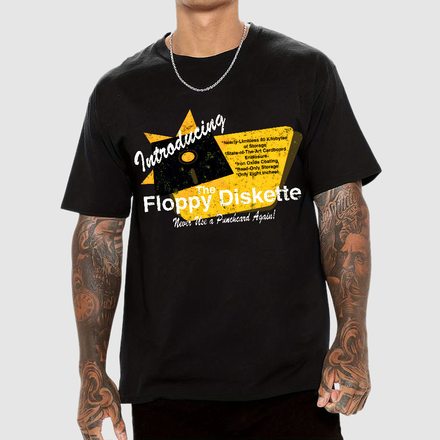 1971-Floppy Diskette Geek T-Shirt