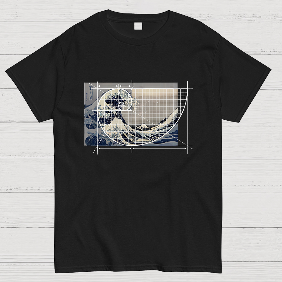 Hokusai Meets Fibonacci Geeky T-Shirt