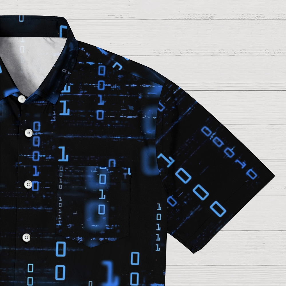 Blue Codes 0 And 1 Geeky Shirt