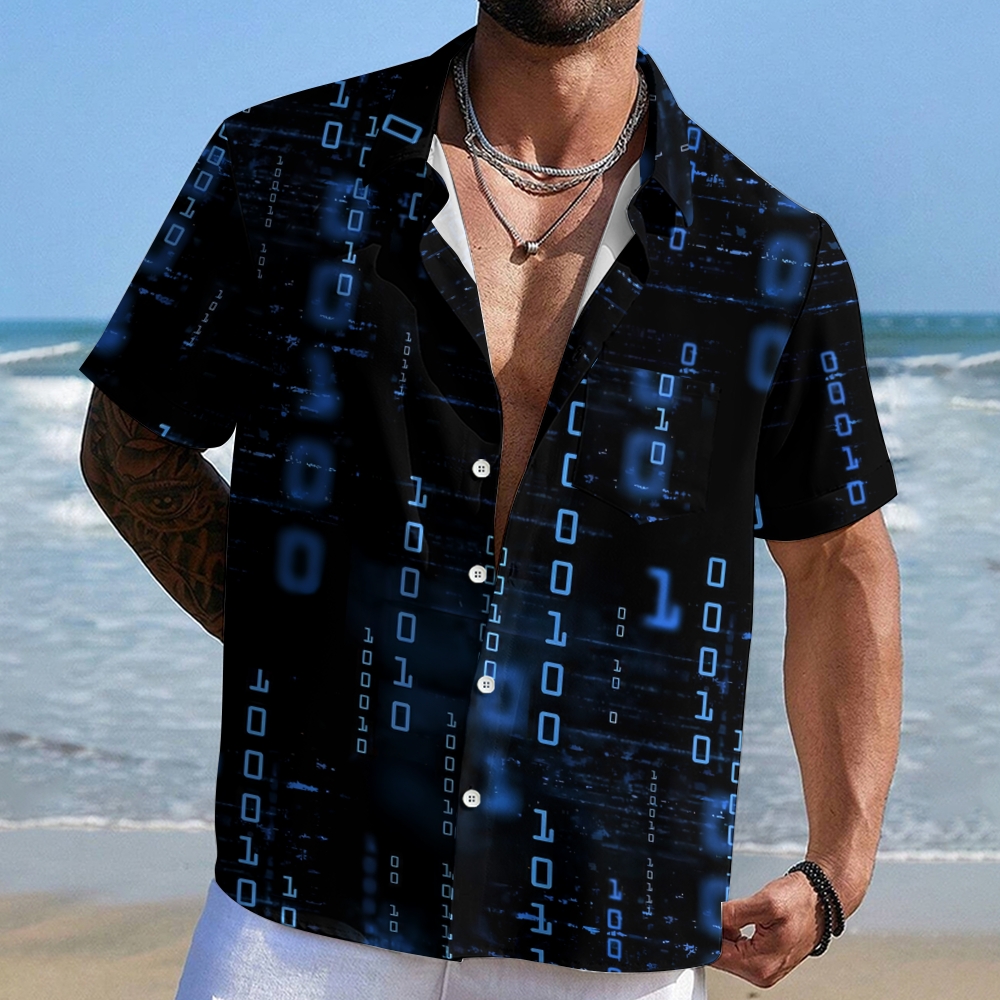 Blue Codes 0 And 1 Geeky Shirt