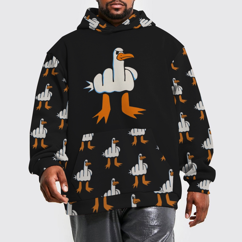 Rude Seagull Design Funny Air Layer Hoodie