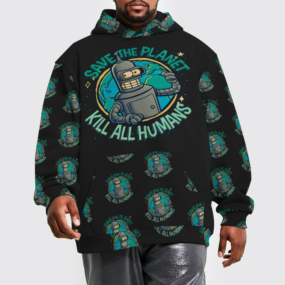 Save The Planet Kill All Humans Air Layer Hoodie