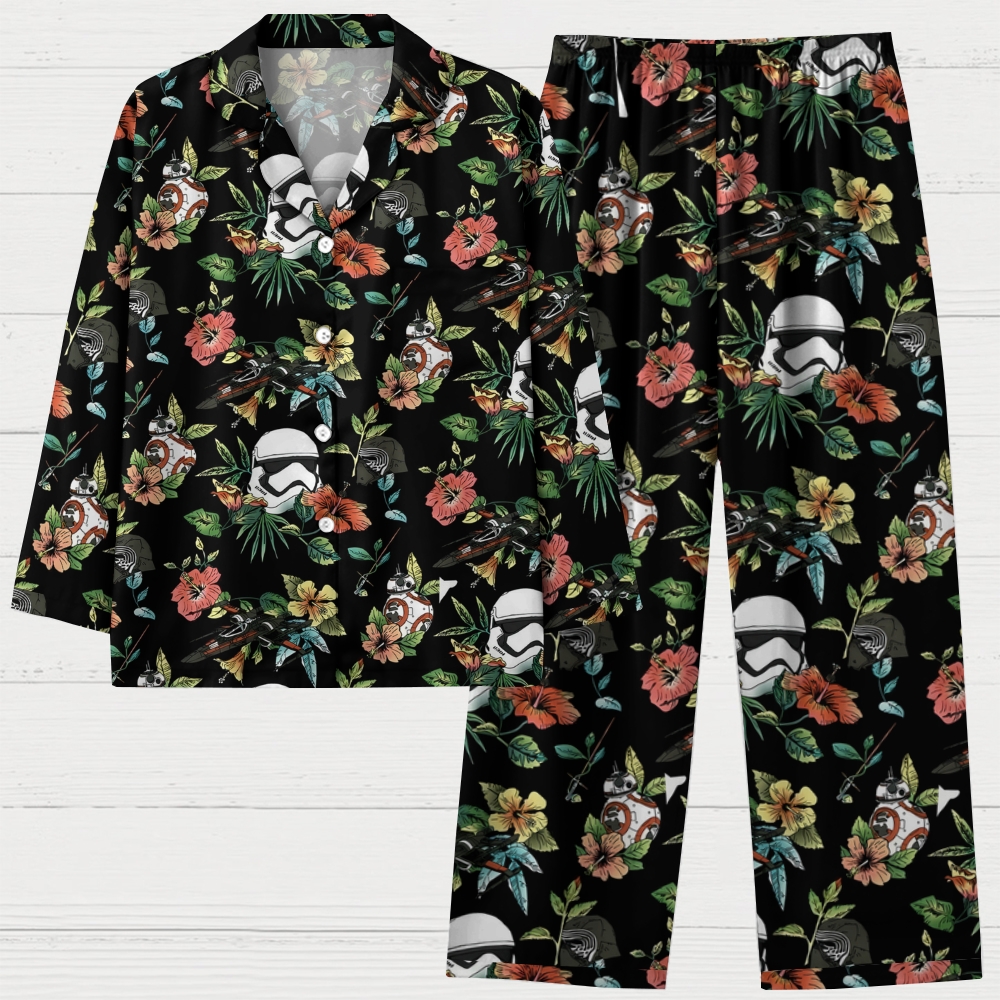 Flowers And Robots Star Wars Geek Long Sleeve Pajama Set