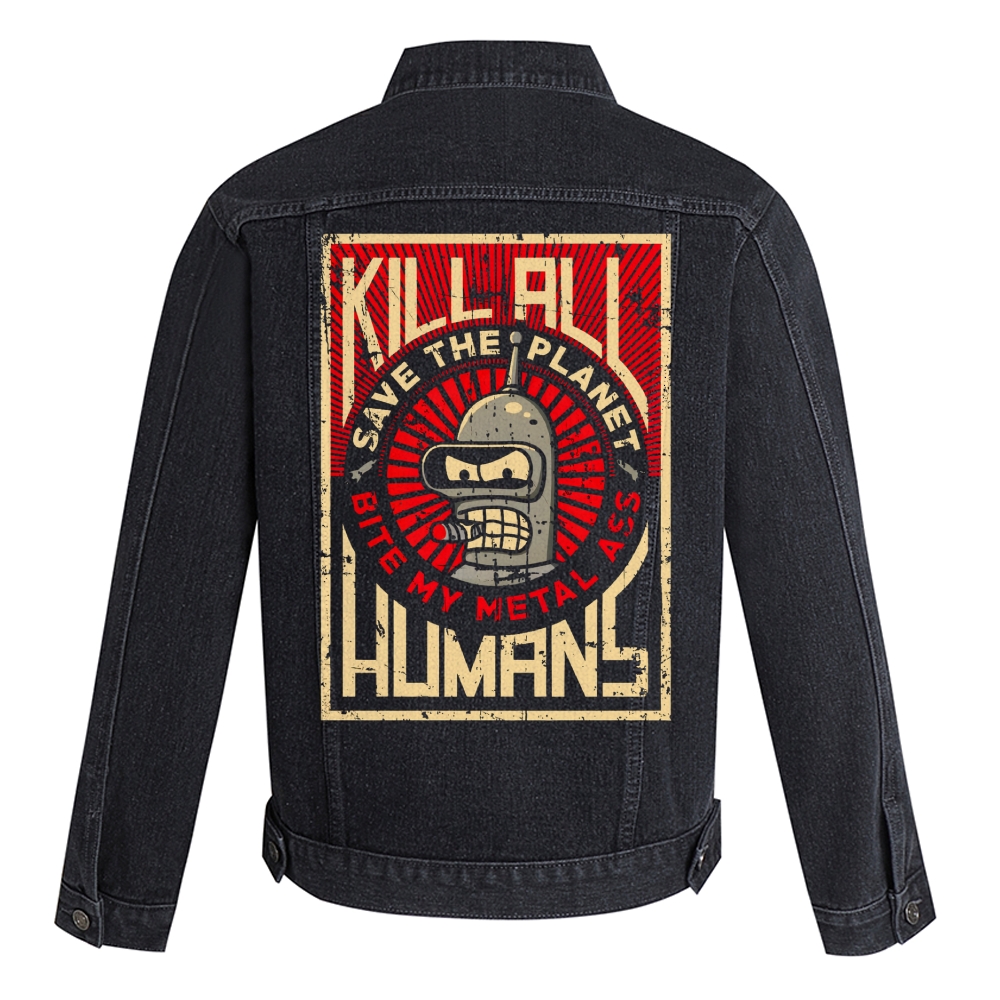 Save The Earth And Kill All Humans Denim Jacket