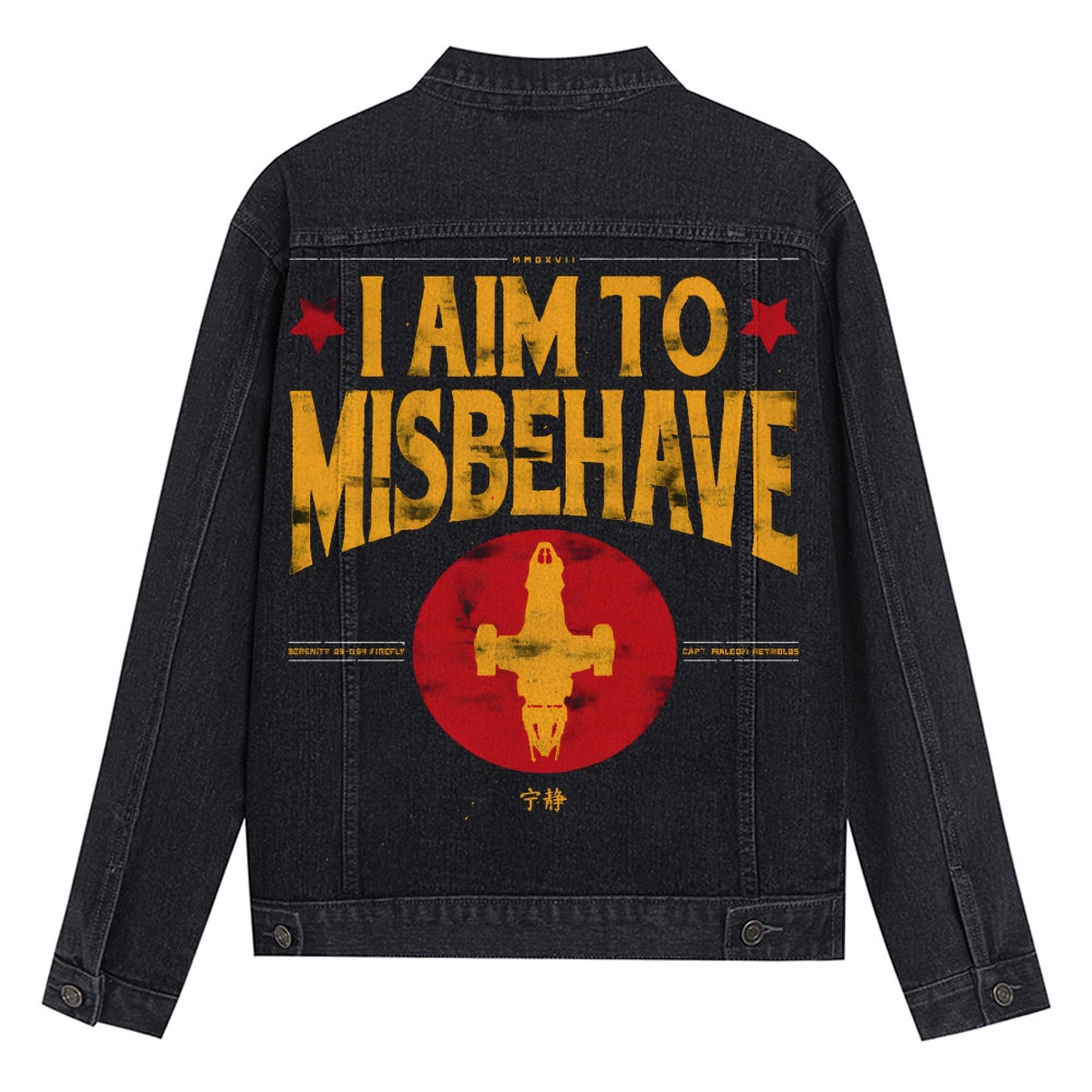 I Aim To Misbehave Geek Denim Jacket