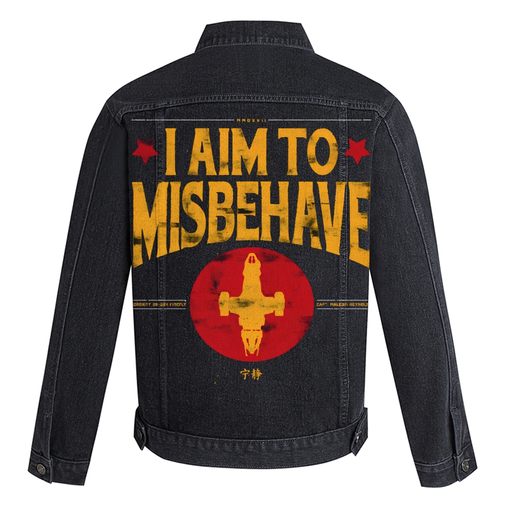 I Aim To Misbehave Geek Denim Jacket
