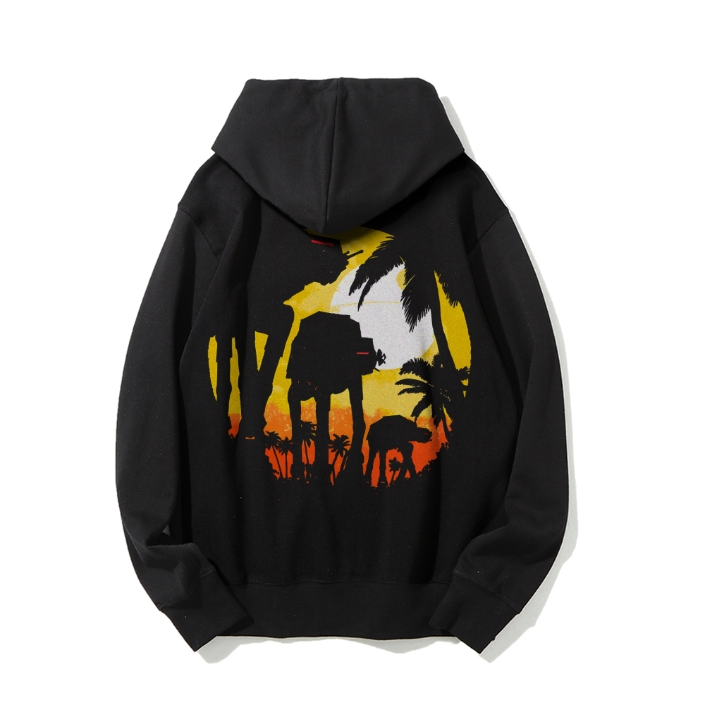 Tropical Attack Printed Back Cotton Hoodie