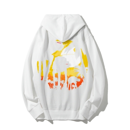 Tropical Attack Printed Back Cotton Hoodie