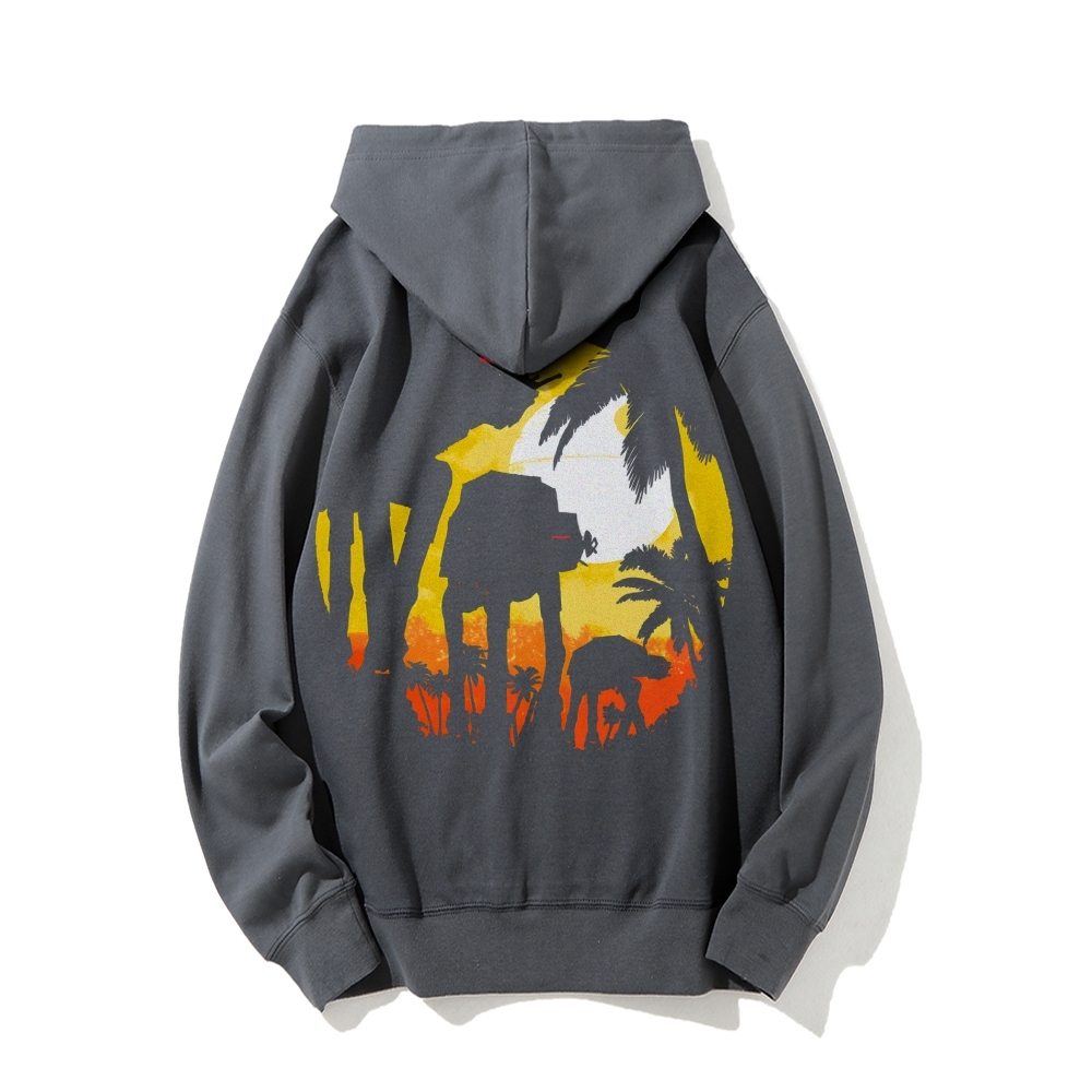 Tropical Attack Printed Back Cotton Hoodie