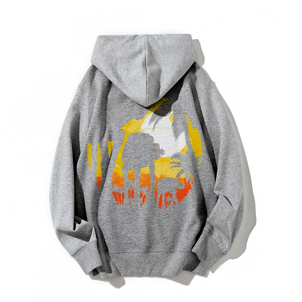 Tropical Attack Printed Back Cotton Hoodie