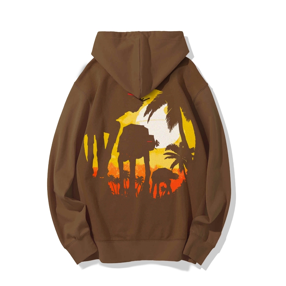Tropical Attack Printed Back Cotton Hoodie