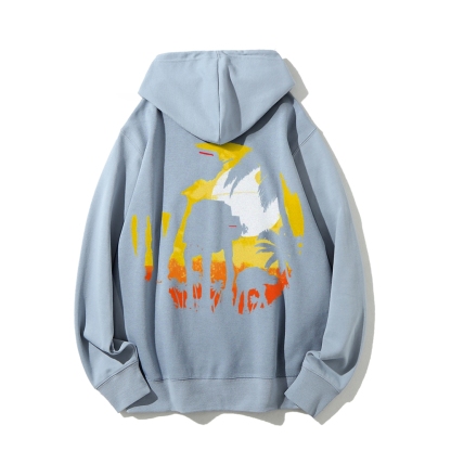 Tropical Attack Printed Back Cotton Hoodie