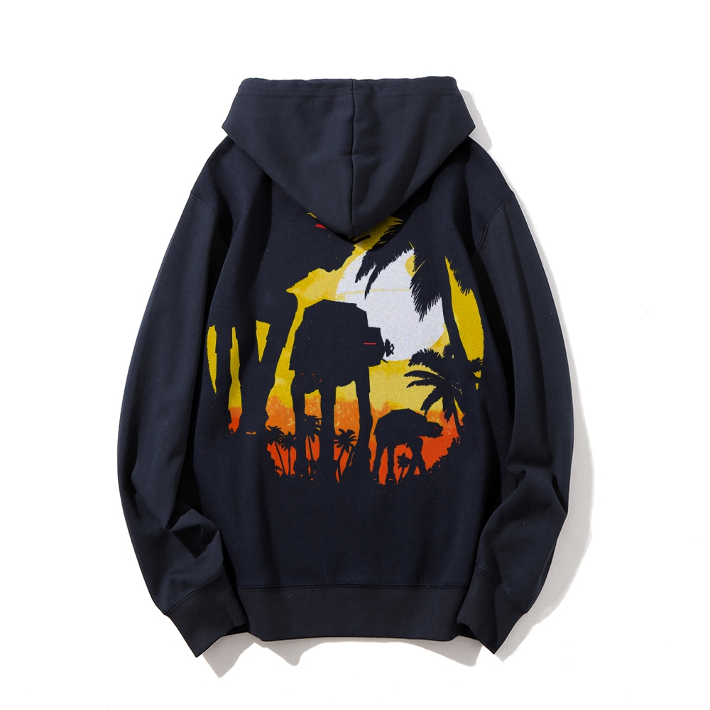 Tropical Attack Printed Back Cotton Hoodie