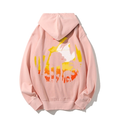 Tropical Attack Printed Back Cotton Hoodie