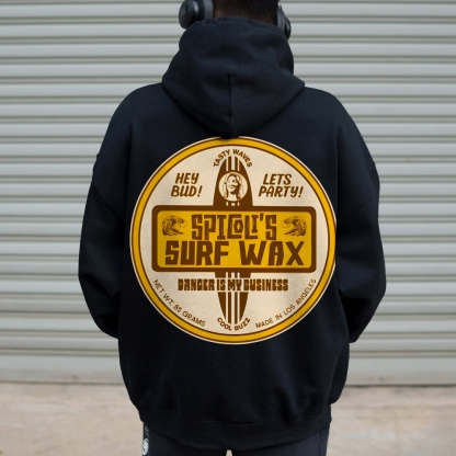Spicoli's Surf Wax Printed Back Cotton Hoodie