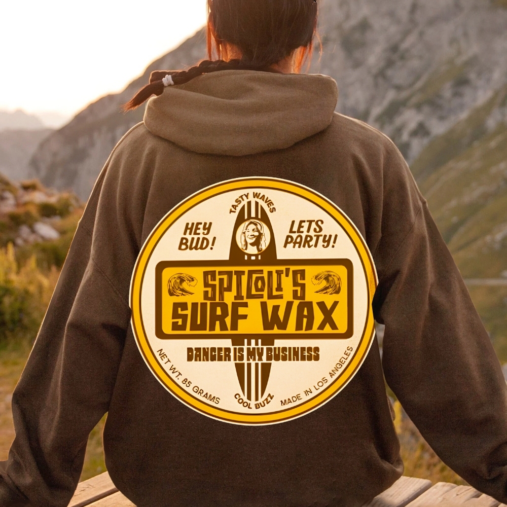 Spicoli's Surf Wax Printed Back Cotton Hoodie