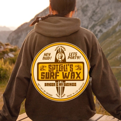 Spicoli's Surf Wax Printed Back Cotton Hoodie
