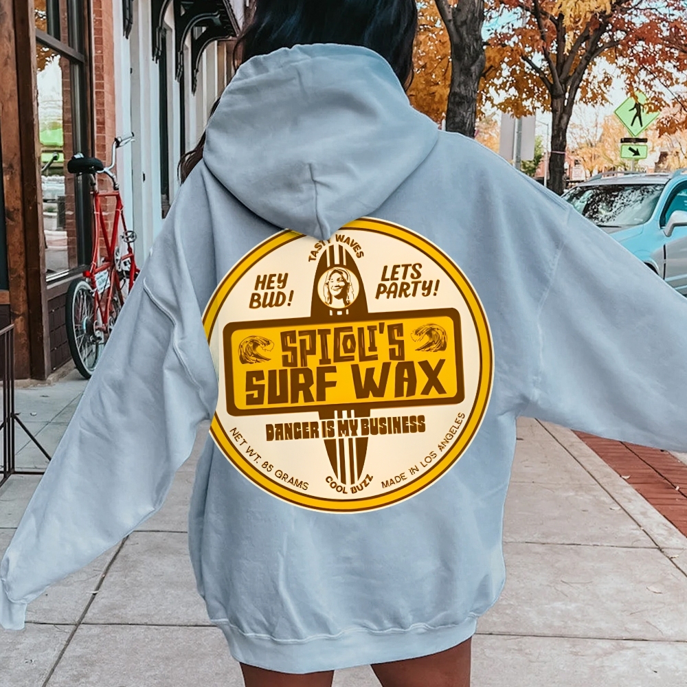 Spicoli's Surf Wax Printed Back Cotton Hoodie