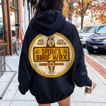 Spicoli's Surf Wax Printed Back Cotton Hoodie