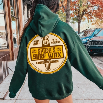 Spicoli's Surf Wax Printed Back Cotton Hoodie