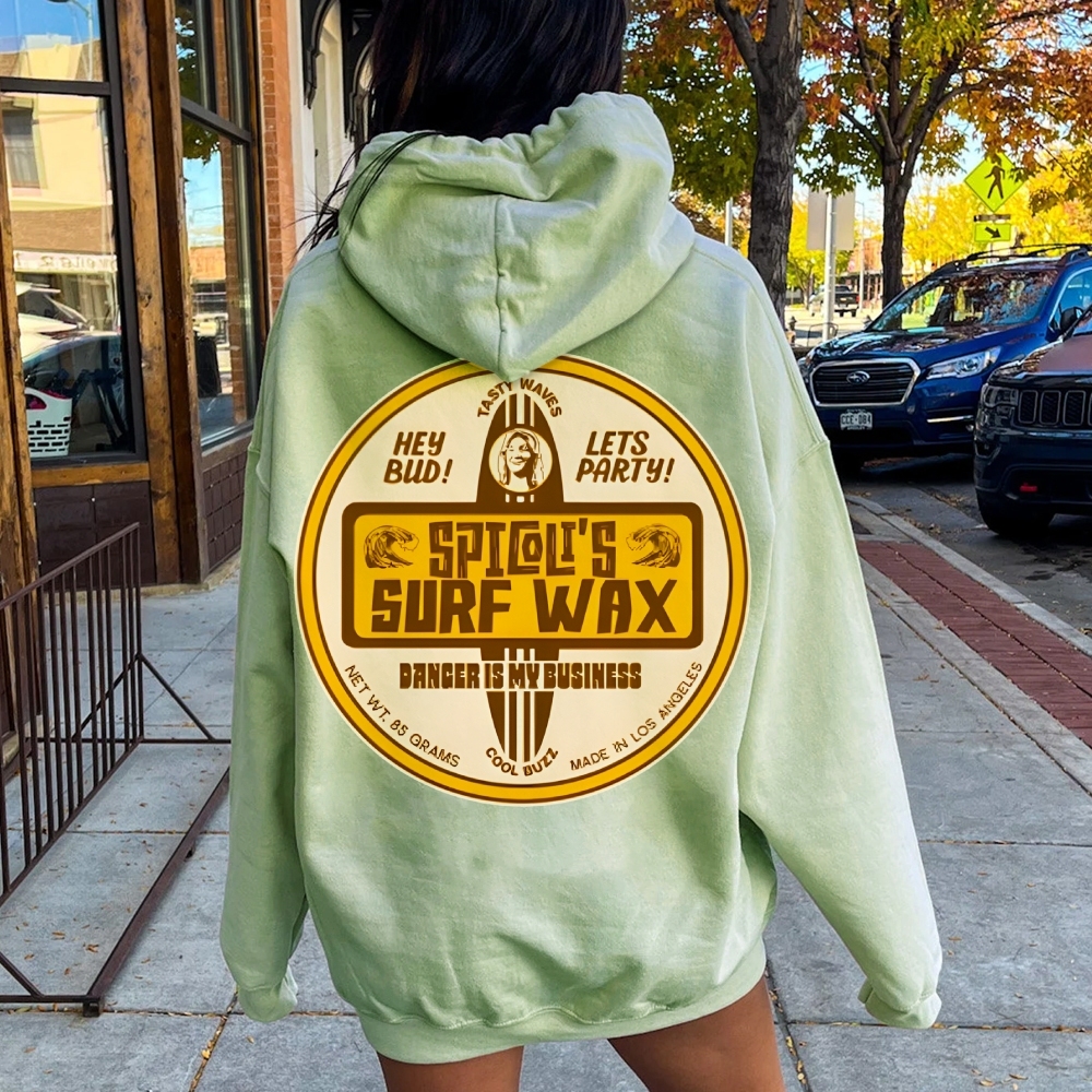Spicoli's Surf Wax Printed Back Cotton Hoodie