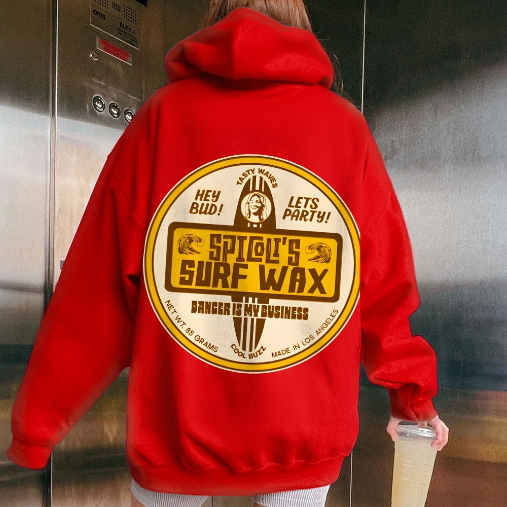Spicoli's Surf Wax Printed Back Cotton Hoodie