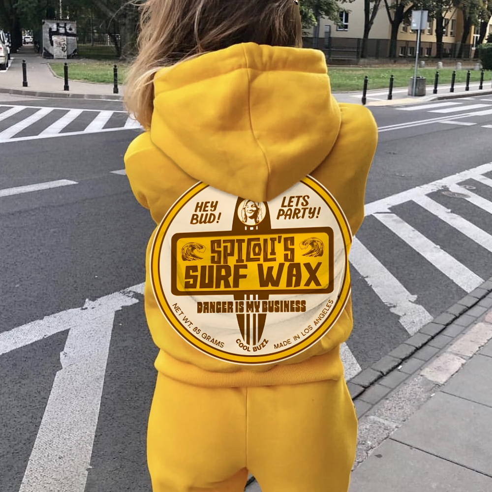 Spicoli's Surf Wax Printed Back Cotton Hoodie