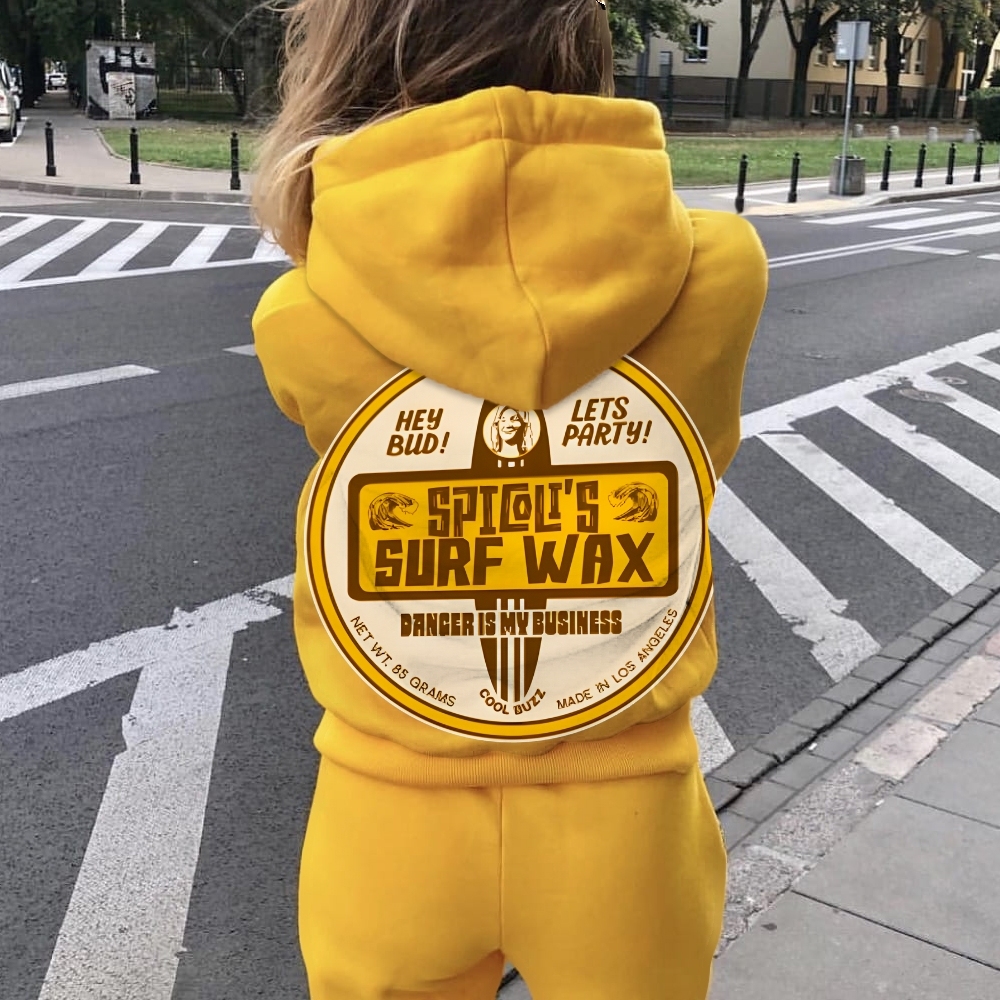 Spicoli's Surf Wax Printed Back Cotton Hoodie