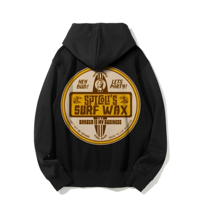 Spicoli's Surf Wax Printed Back Cotton Hoodie