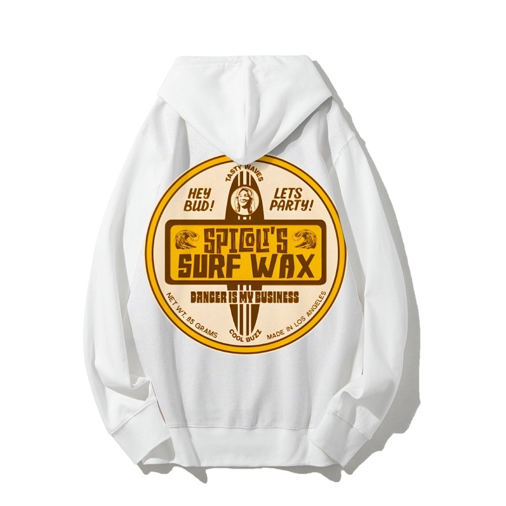 Spicoli's Surf Wax Printed Back Cotton Hoodie
