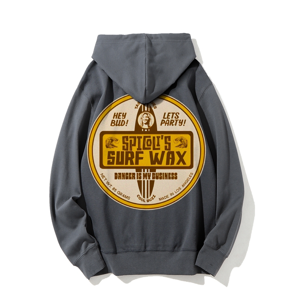 Spicoli's Surf Wax Printed Back Cotton Hoodie