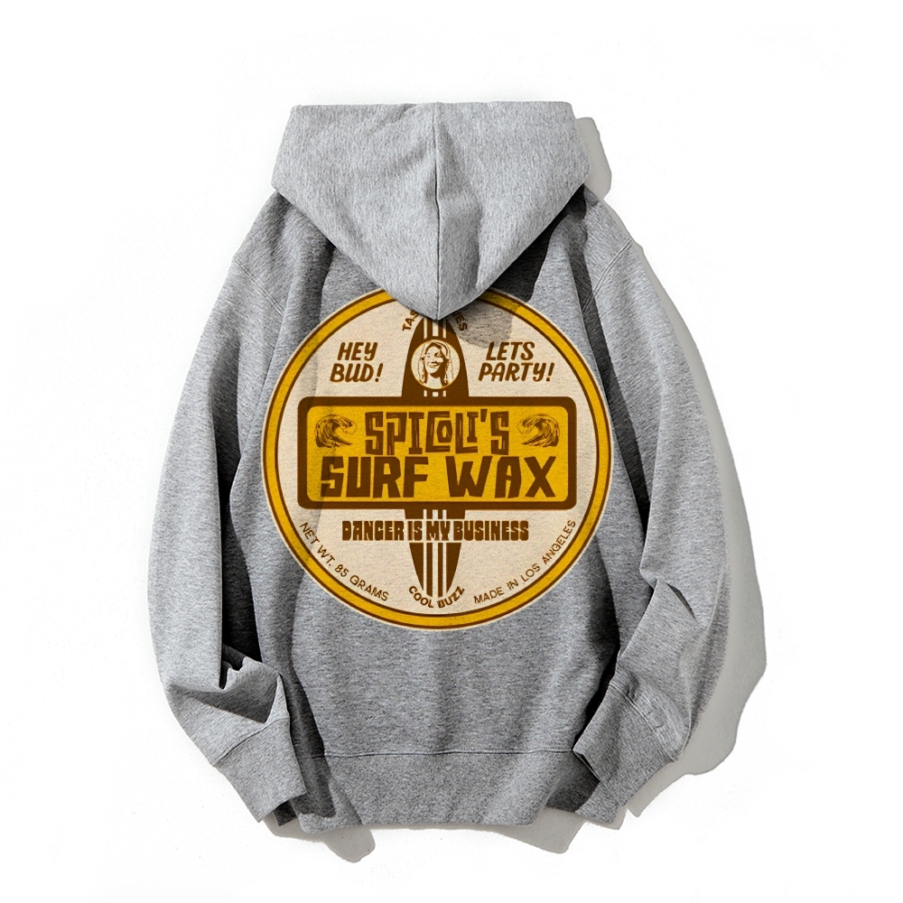 Spicoli's Surf Wax Printed Back Cotton Hoodie