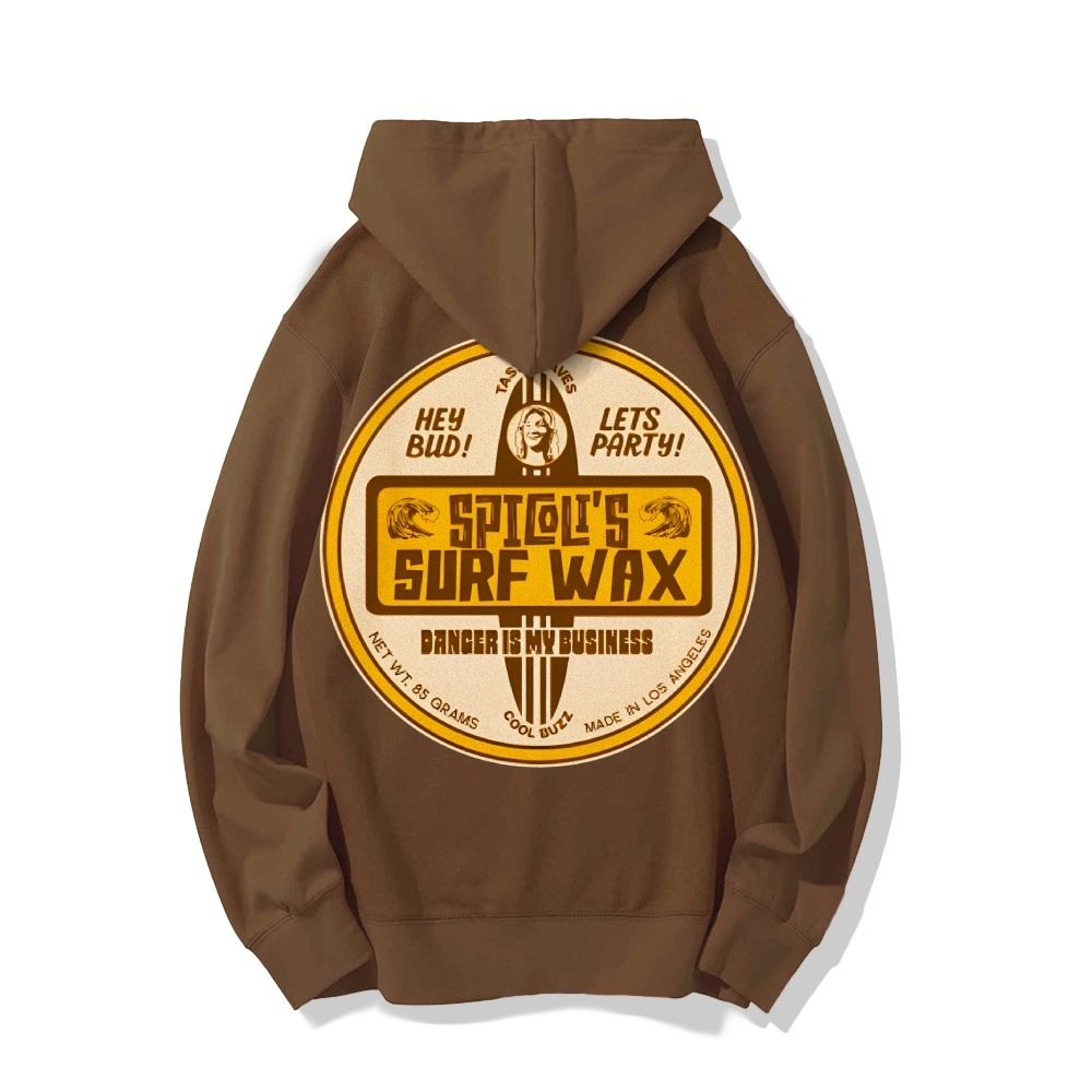 Spicoli's Surf Wax Printed Back Cotton Hoodie