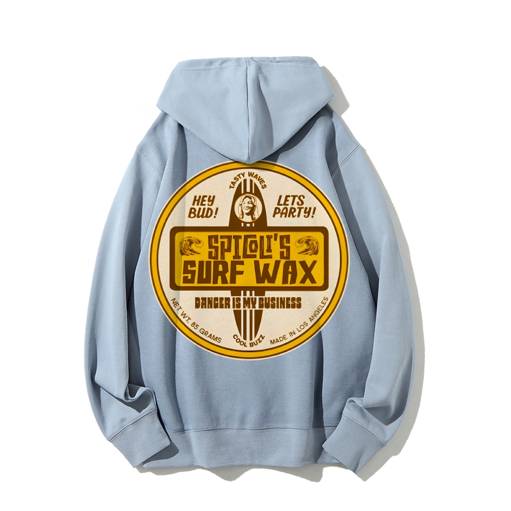 Spicoli's Surf Wax Printed Back Cotton Hoodie