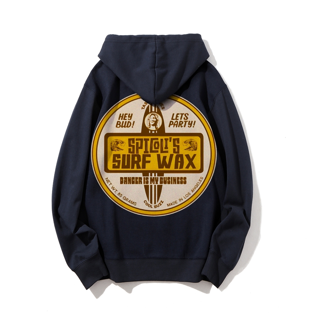Spicoli's Surf Wax Printed Back Cotton Hoodie