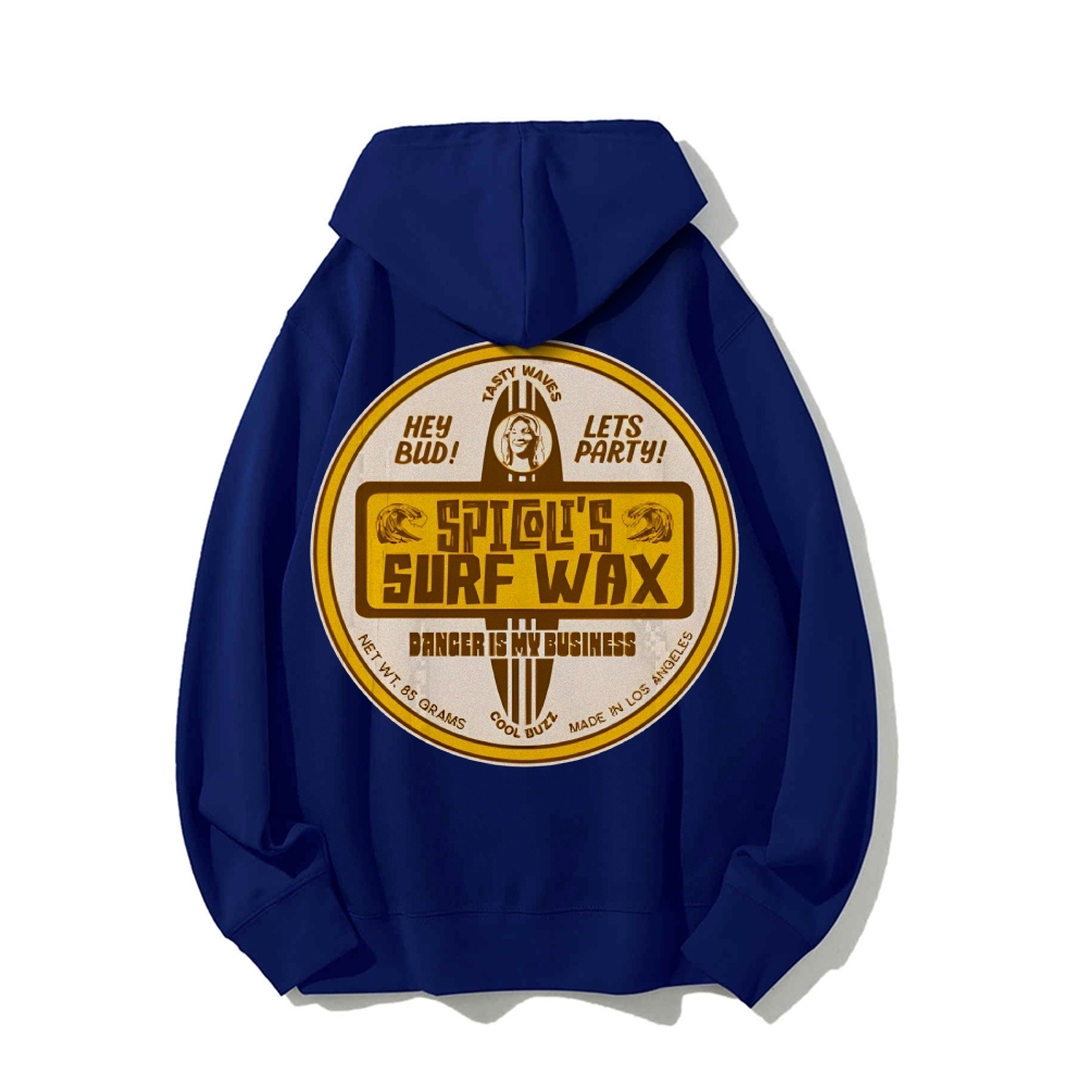 Spicoli's Surf Wax Printed Back Cotton Hoodie