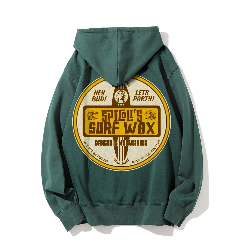 Spicoli's Surf Wax Printed Back Cotton Hoodie