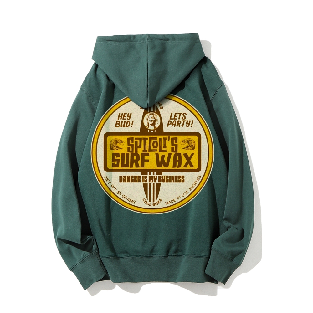 Spicoli's Surf Wax Printed Back Cotton Hoodie