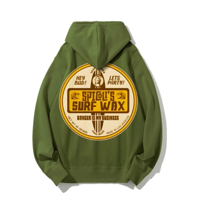 Spicoli's Surf Wax Printed Back Cotton Hoodie